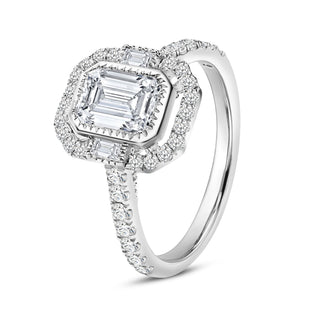 1.614 LGD Diamond Pave Halo Engagement Ring