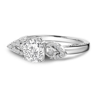 1.483 CTW LGD Diamond Leaf Accent Engagement Ring | Neptunes Jewelry