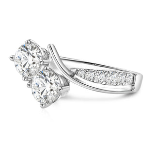 1.305 CTW LGD Diamond Two-Stone Pave Engagement Ring | Neptunes Jewelry