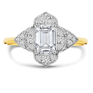 1.301 CTW LGD Diamond Art Deco Engagement Ring | Neptunes Jewelry