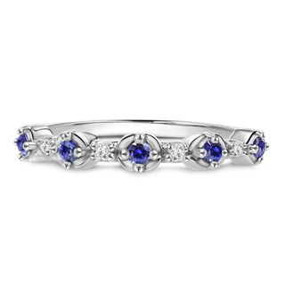 2.51 grams Natural Sapphire  Diamond Stackable Ring