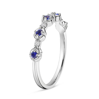 2.51 grams Natural Sapphire  Diamond Stackable Ring