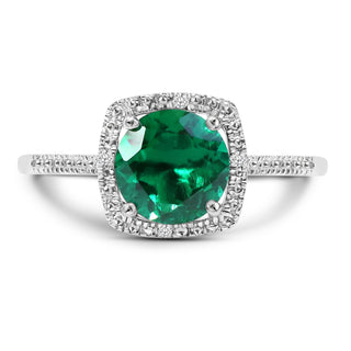 1.80 grams Lab-Grown Emerald Diamond Birthstone Ring