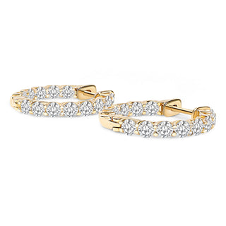 4.00 grams Lab-Grown Diamond Inside-Outside Hoop Earrings