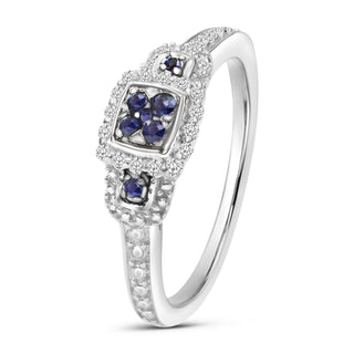 2.61 grams Natural Sapphire Diamond Blue Sapphire Diamond Ring