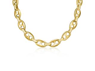 brass /14k plated Diamond Coffee Bean Chain