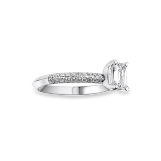 0.959 LGD Diamond Pave Engagement Ring