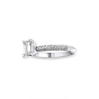 0.959 LGD Diamond Pave Engagement Ring