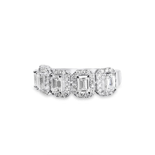 1.865 CTW LGD Diamond Half Eternity Halo Ring | Neptunes Jewelry