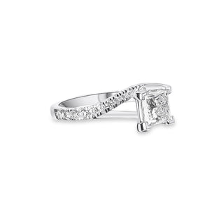 1.288 LGD Diamond Tension Pave Engagement Ring