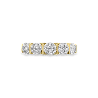 0.486 LGD Diamond Vintage-Inspired Multi-Cluster Band