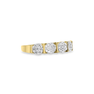 0.486 CTW LGD Diamond Vintage-Inspired Multi-Cluster Band | Neptunes Jewelry