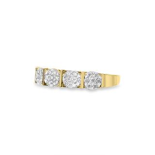 0.486 LGD Diamond Vintage-Inspired Multi-Cluster Band