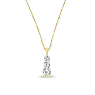 1.036 ctw LGD Diamond Classic Three-stone Pendant Necklace