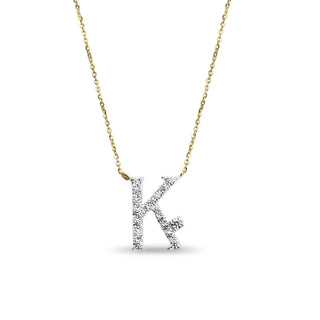 0.333 LGD Diamond Initial 'K' Pendant Necklace