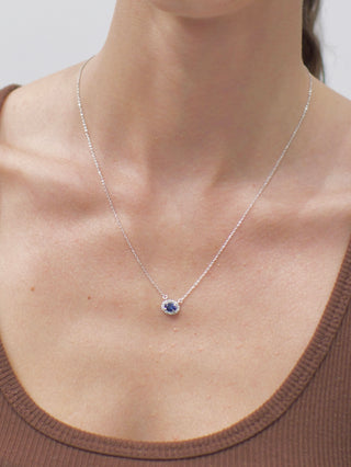 1.96 grams Natural Sapphire Diamond Natural Blue Sapphire and 1/10 CTW Natural Diamond Necklace