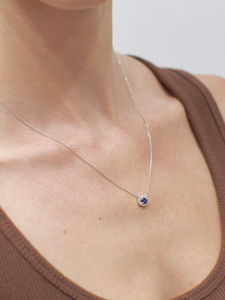 1.96 grams Natural Sapphire Diamond Natural Blue Sapphire and 1/10 CTW Natural Diamond Necklace