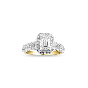 1.719 LGD Diamond Halo Engagement Ring