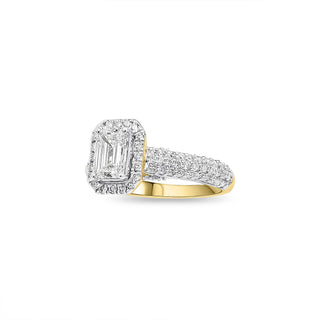 1.719 LGD Diamond Halo Engagement Ring