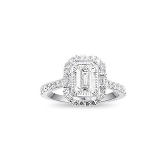 1.614 LGD Diamond Pave Halo Engagement Ring