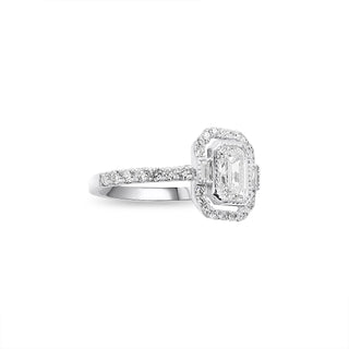 1.614 LGD Diamond Pave Halo Engagement Ring