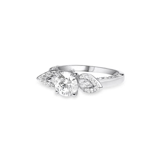 1.483 LGD Diamond Leaf Accent Engagement Ring