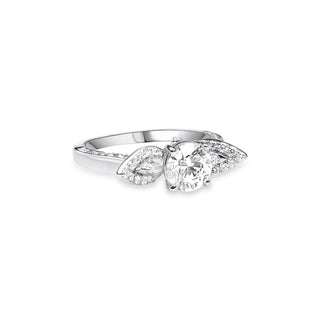 1.483 LGD Diamond Leaf Accent Engagement Ring