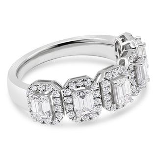 1.865 CTW LGD Diamond Half Eternity Halo Ring | Neptunes Jewelry