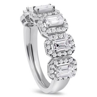 1.865 CTW LGD Diamond Half Eternity Halo Ring | Neptunes Jewelry