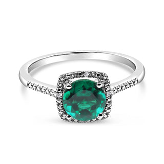 1.80 grams Lab-Grown Emerald Diamond Birthstone Ring