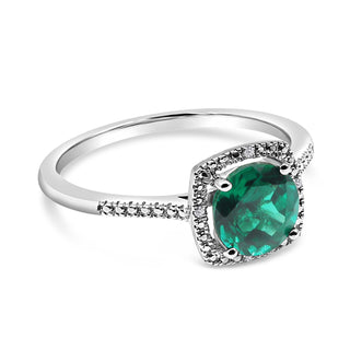 1.80 grams Lab-Grown Emerald Diamond Birthstone Ring