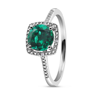 1.80 grams Lab-Grown Emerald Diamond Birthstone Ring