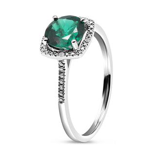 1.80 grams Lab-Grown Emerald Diamond Birthstone Ring