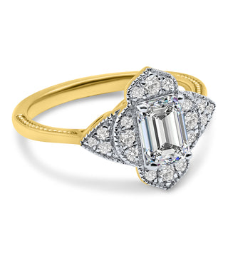 1.301 CTW LGD Diamond Art Deco Engagement Ring | Neptunes Jewelry