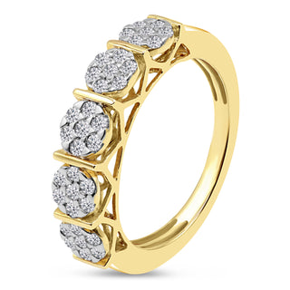 0.486 CTW LGD Diamond Vintage-Inspired Multi-Cluster Band | Neptunes Jewelry