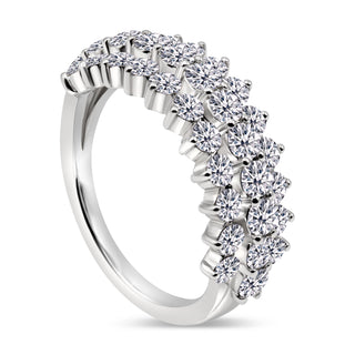 2.105 CTW LGD Diamond Triple Row Ring | Neptunes Jewelry