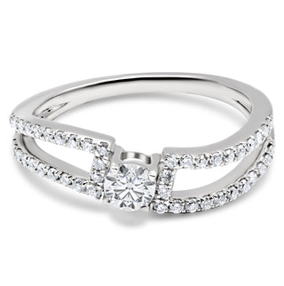 Elegant 0.516 CTW LGD Diamond Modern Pave Split Shank Ring | Neptunes Jewelry