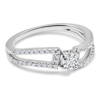 Elegant 0.516 CTW LGD Diamond Modern Pave Split Shank Ring | Neptunes Jewelry