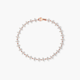 14K Rose Gold Blossom Lab-Created Diamond Tennis Bracelet