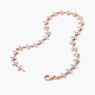 14K Rose Gold Blossom Lab-Created Diamond Tennis Bracelet