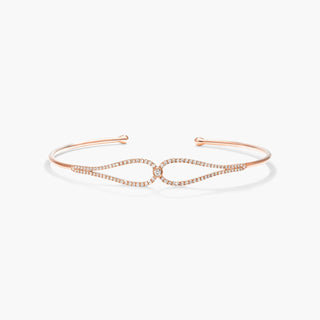 14K Rose Gold Teardrop Shape Diamond Bracelet