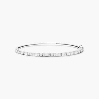 14K White Gold Abyss Lab-Created Diamond Bangle Bracelet