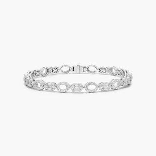 14K White Gold Art Deco Diamond Bracelet