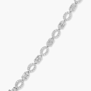 14K White Gold Art Deco Diamond Bracelet