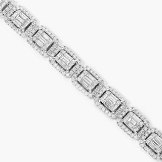 14K White Gold Composite Diamond Line Bracelet