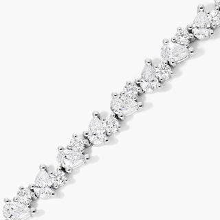 14K White Gold Fancy Mélange Lab-Created Diamond Tennis Bracelet