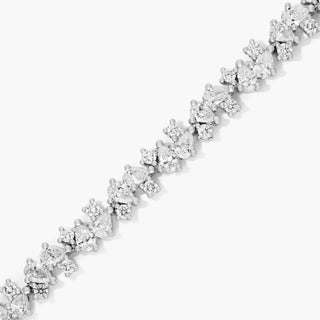 14K White Gold Fancy Scatter Lab-Created Diamond Tennis Bracelet