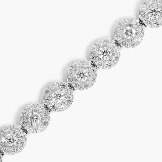 Tennis bracelet with a 14K white gold lab-created diamond peony