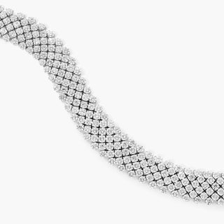 14K White Gold Mesh Lab-Created Diamond Bracelet