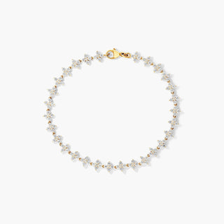 14K Yellow Gold Blossom Lab-Created Diamond Tennis Bracelet